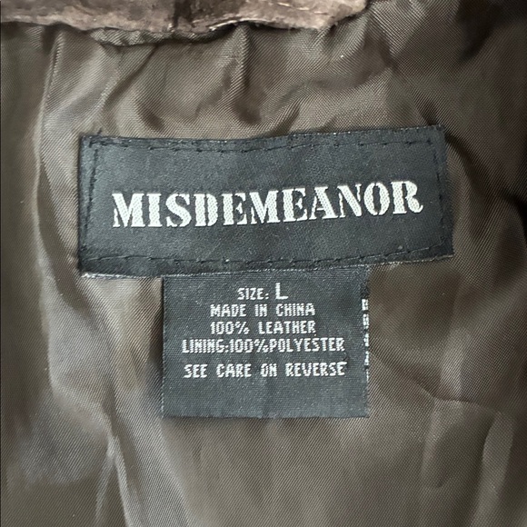 Misdemeanor Womens Large Suede Jacket Brown Button Front Y2K - Picture 7 of 7